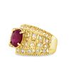 Image 2 : Large Enhanced Ruby & Diamond Ring