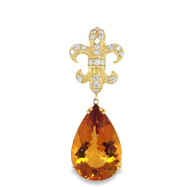 Citrine and Diamond Pendant