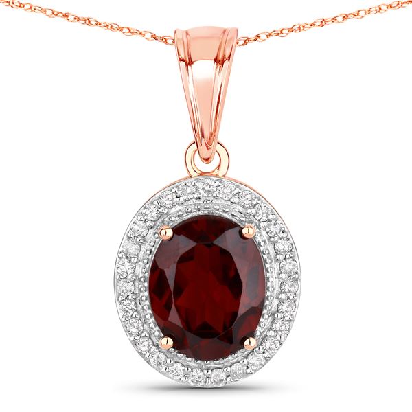 Garnet and Diamond Halo Pendant