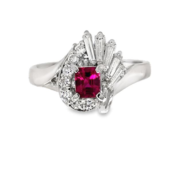 Pink Sapphire and Diamond Ring