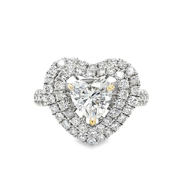 Heart Shaped Diamond Double Halo Ring