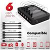 Image 1 : Poweroni PCS8-10B USB Universal Charging Station with 6 Ports