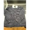 Image 1 : Outdoor Jacket with Faux Shearling Collar in Navy Corduroy, Size Medium