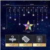 Image 1 : Quntis Christmas Window Lights Indoor Outdoor, 9 Stars Lights 76 LEDs Battery Operated, Timer for Ha