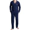 Image 1 : Amazon Essentials Men’s Pajama Set, Size L, Navy Blue