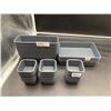 Image 1 : Set of 32 Gray Plastic Storage Containers in Various Sizes