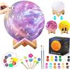 Image 1 : Paint Your Own Moon Lamp Kit, DIY Lava Lamp Night Light with Plastic Stand, Space Toys Night Light
