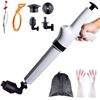 Image 1 : 7 in 1 Drain Plunger Set, Unclog Plungers for Bathroom/Kitchen/toilet with Holder, Heavy Duty Air Pr