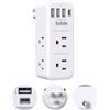 Image 1 : EyGde Multi Plug Outlet Extender Surge Protector 1700J, Wall Power Bar with Rotating Plug & 4 USB Ch