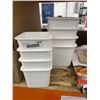 Image 1 : Stack of White Plastic Storage Bins with Reinforced Cross-Section Lot of 8