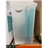 Image 1 : Transparent Storage Bin with Turquoise Lids and Handles