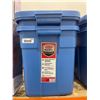 Image 1 : Rubbermaid Roughneck 32 Gallon Storage Bin With Lid in Blue LOT OF 2