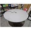 Image 2 : Round Table with Metal Base and Integrated Power Outlet – 54″D x 42″T