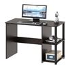 Image 1 : SHW Cyrus 35-Inch Desk With Shelves, Espresso