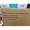 Image 5 : SHW Cyrus 35-Inch Desk With Shelves, Espresso