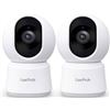 Image 1 : Laxihub P2T Ultra HD 2K 3MP Indoor Pan Tilt WiFi Smart Camera 2-Pack