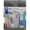Image 1 : Staedtler 14-Piece Student Geometry Set With Metal Storage Case