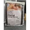Image 1 : ForPro Professional Collection Premium Flannel Massage Sheet Set – White