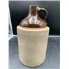 Image 1 : Stoneware Jug With Brown Glazed Top and Integrated Handle