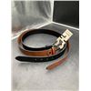 Image 1 : Set of Two Men’s Belts in Black and Brown with Adjustable Buckles Size SM