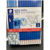 Image 2 : Staedtler Norica Pencil Set 101 Pieces With 2 HB Pencils, Eraser Caps, and Sharpener