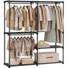 Image 1 : SONGMICS Portable Closet, Freestanding Closet Organizer, Clothes Rack with Shelves, Hanging Rods, St