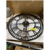 Image 1 : 16-Inch Roman Numeral Wall Clock With Metal Frame and Decorative Hands