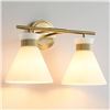 Image 1 : WOSHITU Bathroom Vanity Light Fixtures: 2 Lights Mid Century Modern Vanity Lights for Bathroom, Bras