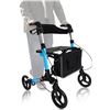 Image 1 : ELELIFE 2 in 1 Rollator Walkers for Seniors with Seat, 10″ Wheels Medical Rolling Walker wi