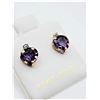 Image 2 : 10KT Yellow Gold Natural Amethyst (1.15ct) with Natural Blue Topaz (0.10ct) Heart Shape Earring, W/A