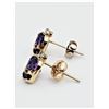 Image 5 : 10KT Yellow Gold Natural Amethyst (1.15ct) with Natural Blue Topaz (0.10ct) Heart Shape Earring, W/A