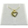 Image 1 : Gold Plated Sterling Silver Natural Peridot (0.35ct) Heart Shape Pendant With Gold Plated Sterling S