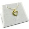 Image 2 : Gold Plated Sterling Silver Natural Peridot (0.35ct) Heart Shape Pendant With Gold Plated Sterling S
