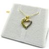 Image 3 : Gold Plated Sterling Silver Natural Peridot (0.35ct) Heart Shape Pendant With Gold Plated Sterling S