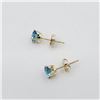 Image 4 : 14KT Yellow Gold Natural Blue Topaz (0.73ct) Earring, Retail $400.00.