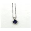 Image 2 : 14KT White Gold Natural Iolite Pendant with Sterling Silver Chain, Retail $350.00.