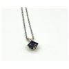 Image 3 : 14KT White Gold Natural Iolite Pendant with Sterling Silver Chain, Retail $350.00.