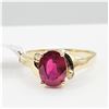 Image 2 : 10KT Yellow Gold Natural Enhanced Ruby (1.66ct) and Natural Diamond (0.02ct) Ring, Size 7.25, W/A $1