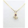 Image 1 : 10KT Yellow Gold CZ Pendant with Gold Plated Sterling Silver Chain, Retail $300.00.