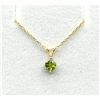 Image 1 : 10KT Yellow Gold Natural Peridot Pendant with Gold Plated Sterling Silver Chain, Retail $400.00. Per