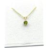 Image 2 : 10KT Yellow Gold Natural Peridot Pendant with Gold Plated Sterling Silver Chain, Retail $400.00. Per