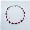 Image 1 : Sterling Silver Natural Enhanced Ruby (3.4ct) and CZ (0.30ct) Bracelet, W/A $1260.00. Ruby is the bi
