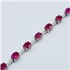 Image 3 : Sterling Silver Natural Enhanced Ruby (3.4ct) and CZ (0.30ct) Bracelet, W/A $1260.00. Ruby is the bi