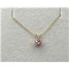 Image 1 : 10KT Yellow Gold Pink CZ Star Pendant with Gold Plated Sterling Silver Chain, Retail $350.00.