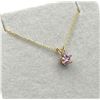 Image 2 : 10KT Yellow Gold Pink CZ Star Pendant with Gold Plated Sterling Silver Chain, Retail $350.00.