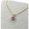 Image 3 : 10KT Yellow Gold Pink CZ Star Pendant with Gold Plated Sterling Silver Chain, Retail $350.00.