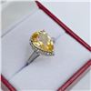 Image 3 : Sterling Silver Natural Citrine Quartz (4ct) and CZ (0.20ct) Ring, Size 6, W/A $940.00. Citrine is t