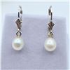 Image 2 : Sterling Silver Freshwater Pearl 7-6.6mm Drop Style Earring, W/A $565.00.