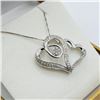 Image 2 : Sterling Silver Natural Diamond (0.50ct) Double Heart Shape Pendant with Sterling Silver Chain, W/A 