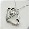 Image 3 : Sterling Silver Natural Diamond (0.50ct) Double Heart Shape Pendant with Sterling Silver Chain, W/A 